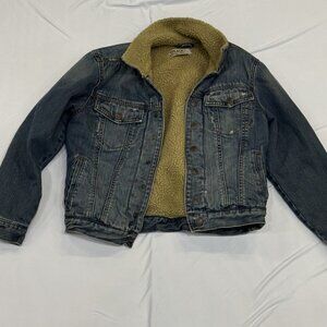 Children’s Place Sherpa-Lined Denim Jacket – Kids Size Large Boy